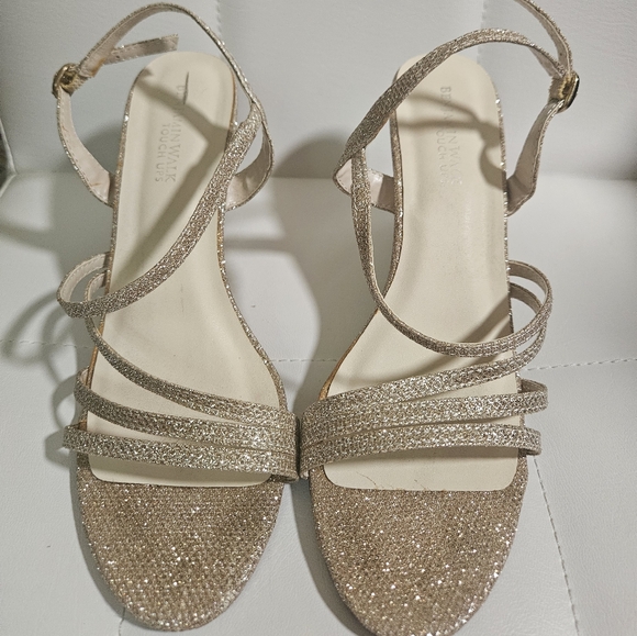 Benjamin Walk Shoes - Benjamin Walk Gold Heels with Strappy Design